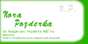 nora pozderka business card